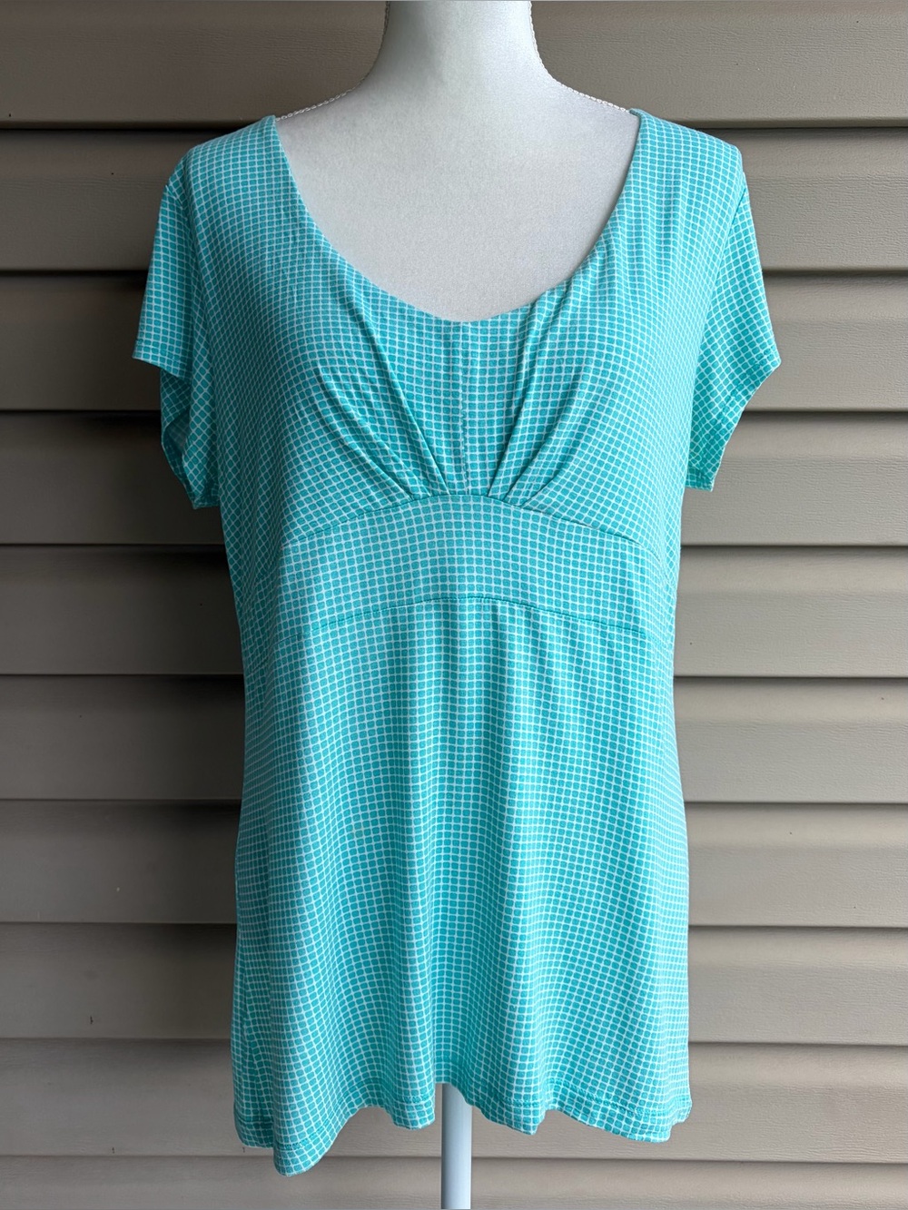 •Ann Taylor• Geometric Print Short Sleeve Knit Top - Size Large